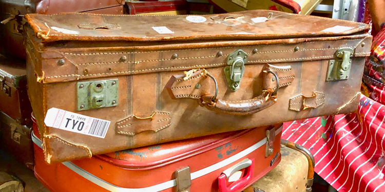 Leather Travel Suitcase - Prop For Hire